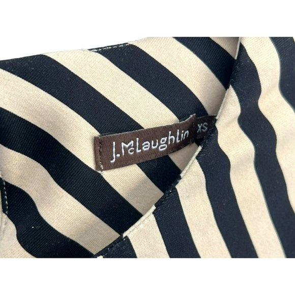 J McLaughlin Women's Cream Black Crewneck Blouse Size XS Catalina Cloth - Picture 2 of 3